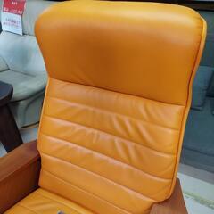 お取り引き中】カリモク ファースト 牛革オットマン付きシングルソファー