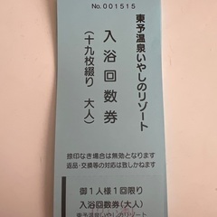 東予温泉入浴回数券