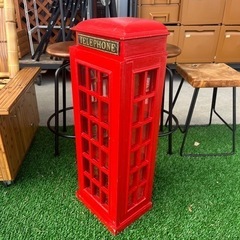 レトロ テレフォンボックス キャビネット 収納 ヨーロッパ イギリス ロンドン アンティーク インテリアの画像