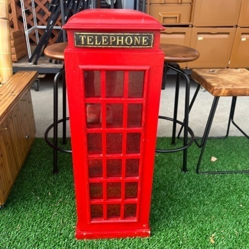 レトロ テレフォンボックス キャビネット 収納 ヨーロッパ イギリス ロンドン アンティーク インテリア