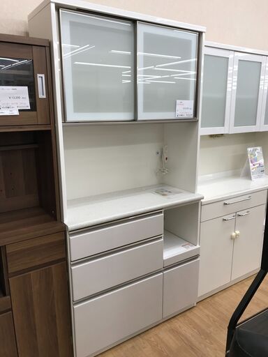 ★ジモティ割あり★ ニトリ 食器棚 ホワイト H201×W100×D45 クリーニング済み KJ4364
