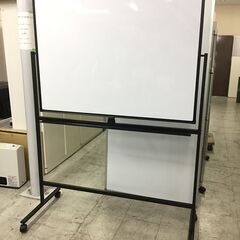 中古　ホワイトボード　両面　脚付　無地　自立式　キャスター付　1...
