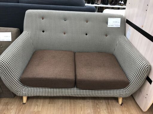 ★ジモティ割あり★  2人掛けソファ ブラウン H79×W131×D80 クリーニング済み KJ4365