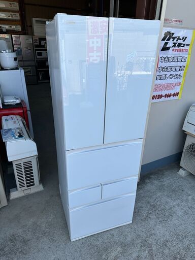 【動作保証あり】TOSHIBA 東芝 2017年 GR-K460FD 462L 6ドア 冷凍冷蔵庫 ガラスドア【管理KRR582】