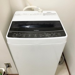 【美品】値下げしました　2020年購入　全自動洗濯機　縦型　ハイアール　5.5kg ホワイト　ブラック　簡易乾燥の画像