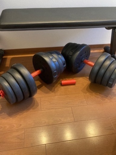 【即日対応します】筋トレセット　ダンベル20kg×2  ベンチ台(腹筋台)