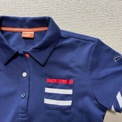 ★USED美品★PUMA プーマ／レディース半袖ポロシャツ／紺ネイビー／テニス・ランニング・ゴルフ／Sサイズの画像