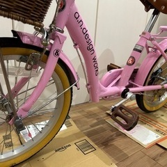 【値下げ】子供 自転車 14インチ 女の子 室内保管 補助輪付きの画像