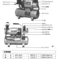 エアーコンプレッサー　BPC-8KDの画像