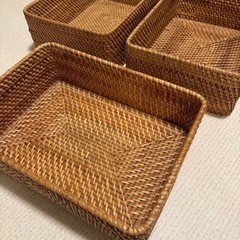 ラタンの収納ボックス　無印良品　3個セットでお譲りします