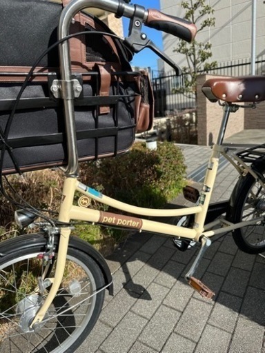 ペットポーター　丸石サイクル 犬用自転車　アイボリー