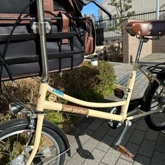 ペットポーター　丸石サイクル 犬用自転車　アイボリーの画像