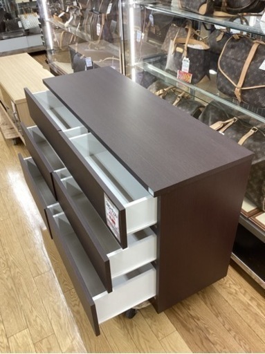 KB-52【新入荷　リサイクル品】ニトリ　3段ローチェスト　ブラウン