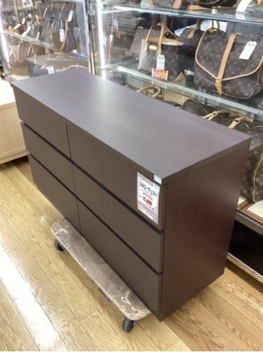 KB-52【新入荷　リサイクル品】ニトリ　3段ローチェスト　ブラウン