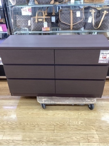KB-52【新入荷　リサイクル品】ニトリ　3段ローチェスト　ブラウン