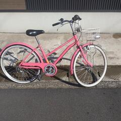 お話中 女の子用変速付き自転車　24インチ