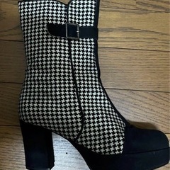 千鳥柄 24.5cm ブーツの画像