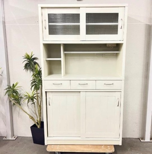 カントリー調 食器棚レンジ