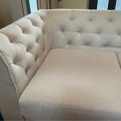 定価38,000円【新品同様】LOWYA＊アンティーク風2人掛けソファの画像