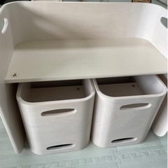 ホップル コロコロチェア&デスク 3点セット アイボリーの画像