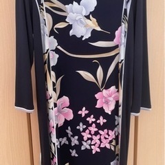 LEONARD（レオナード） ワンピース ネイビー・ピンク・グレー 花柄