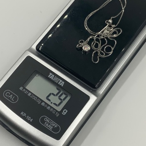 売り切れました。Pt900 プラチナ900 ダイヤ　一粒　ネックレス　2.9g アジャスター付き