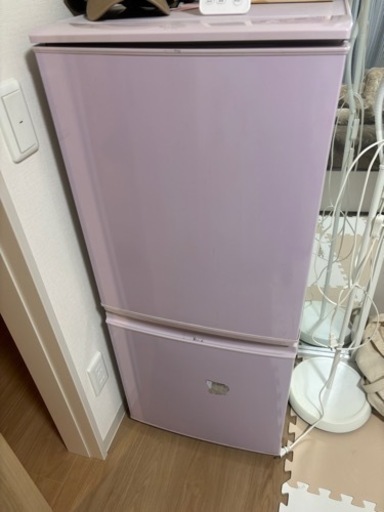 2ドア 冷蔵庫 ピンク 中古品