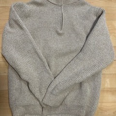 ユニクロ　ハーフジップニット　L  ベージュ