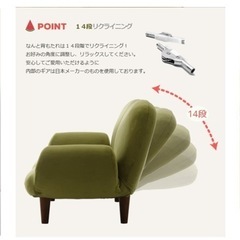 ※2/29で受付終了します【日本製】ソファ　14段階リクライニング　の画像