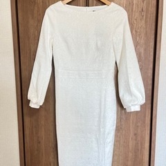新品160cm身長ホワイトワンピース優雅レースドレス