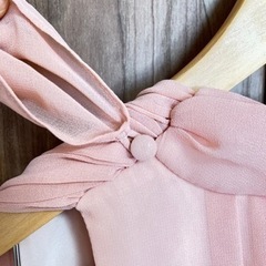 ピンクドレスパーティ二次会ドレス体型カバーワンピースの画像