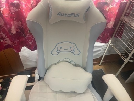 AutoFull(オートフル) シナモロール ゲーミングチェア デスクチェア 座り心地最高 腰痛対策 昇降アームレスト オットマン付き