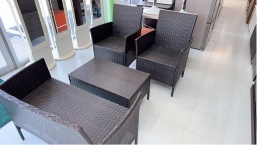 ガーデンファニチャー4点セット　美品　高級　ラタン朝　熊本リサイクルショップen