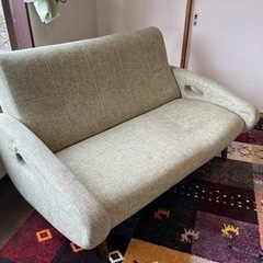 【２人掛ソファ（グリーン／ファブリック）】の画像