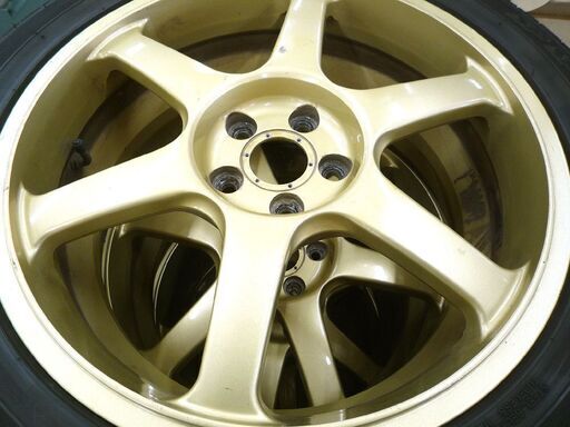 アルミ ホイール ヨコハマ AVSMODEL 6 17×7J 5H PCD100 +48 ダンロップタイヤ付き 4本セット 中古 21