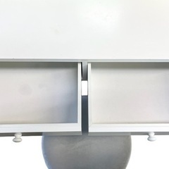 NO.1242 萩原 ドレッサー MD-6579 鏡台 化粧台 ホワイト 正方形ミラー スツールセットの画像