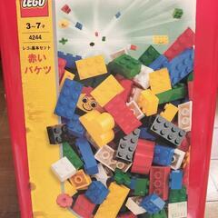 大きなメガブロックワゴン★レゴ赤いバケツ★子供おもちゃの画像