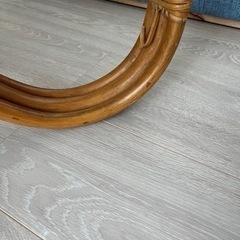 ラタンガラステーブル，ラタン，古道具の画像