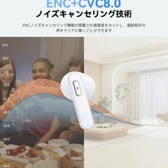 ワイヤレスイヤホン bluetooth 5.3 ENCノイズキャンセリング 音質効果調整 日本語音声ガイドの画像