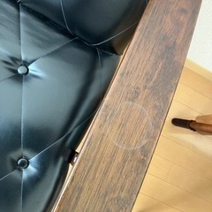 二人がけソファ　アンティーク風　ボタン破損ありの画像