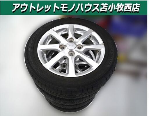 タイヤ付き ダイハツ純正アルミ 14インチ 4.5j 4H PCD100 ヨコハマ ECOS ES31 155/65R14 4本セット 中古 ホイール 苫小牧西店