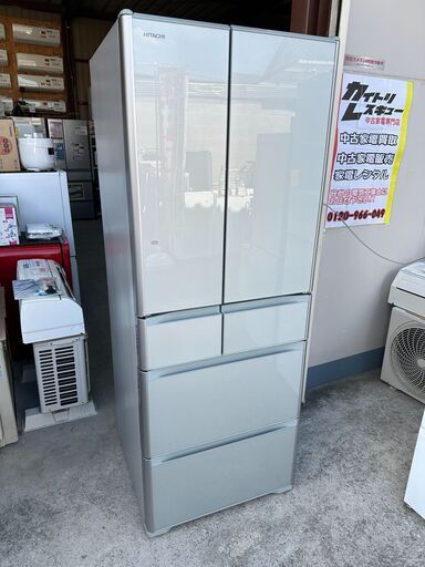 【動作保証あり】HITACHI 日立 2016年 R-F570EM 565L 6ドア 冷凍冷蔵庫 ガラスドア【管理KRR583】