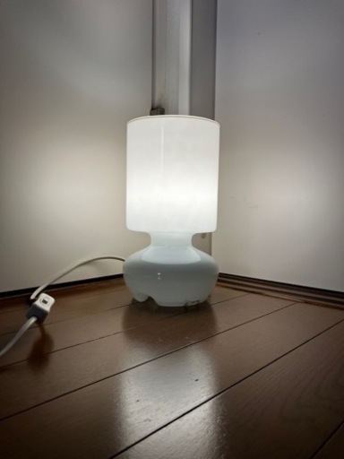 IKEA LYKTA イケア レトロ ガラス テーブルランプ キノコ 照明 インテリア ホワイト/白 モダン