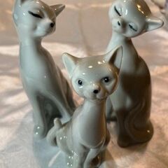 猫3匹置物