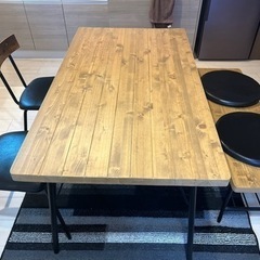 受付終了【ニトリ】ダイニングテーブルセット(椅子、ベンチ付き)