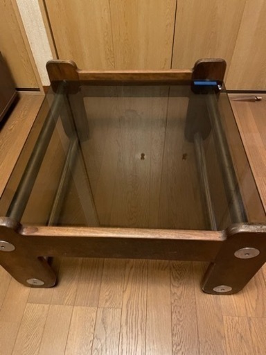 カリモク ガラス天板ローテーブル