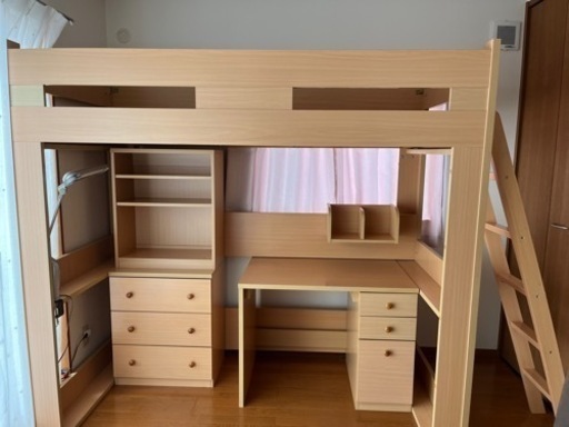 システムベッド 机 タンス付き