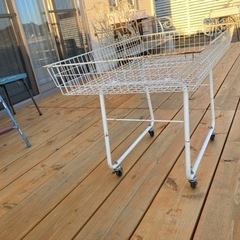 昭和レトロ ワイヤーラック キャスター付 店舗什器 ガーデニング
