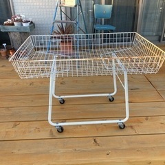 昭和レトロ ワイヤーラック キャスター付 店舗什器 ガーデニング
