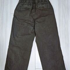 身長150～155センチ必見！無印良品  縦横ストレッチチノワイドパンツ  XL  カーキの画像